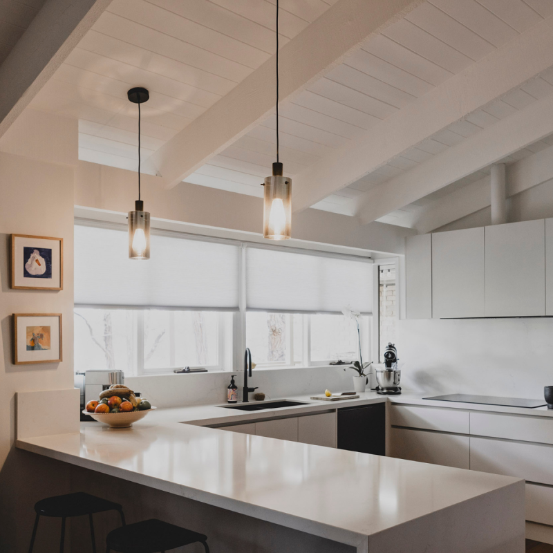 Kitchen honeycomb blinds
